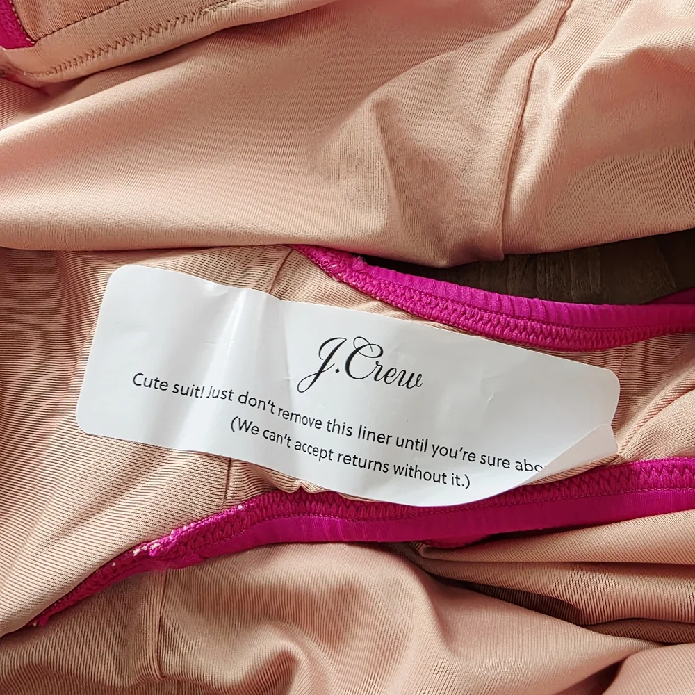 NWT J.Crew Ruched Ruffle One-Piece Swimsuit Radiant Fuchsia Size Plus 22